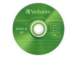 VERBATIM DVD-R 120 min. / 4.7GB 16x 5-pack slim jewelcase DataLife Plus, color surface | 43557