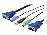 DIGITUS KVM cable PS2 and USB for consoles with KVM 1xHD-15/M 1xVGA HD-15/M 2xPS2 1x USB 1,8m