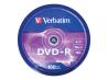 VERBATIM DVD+R 120 min. / 4.7GB 16x 100-pack spindle DataLife Plus, scratch resistant surface