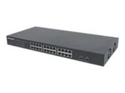 INTELLINET 24-Port Gigabit Ethernet Switch with 2 SFP Ports 24 x 10/100/1000 Mbps RJ45 Ports + 2 x SFP IEEE 802.3az 19inch Rackmount | 561044
