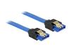 DELOCK Cable SATA 6 Gb/s receptacle straight > SATA receptacle straight 70cm blue with gold clips
