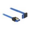 DELOCK Cable SATA 6 Gb/s receptacle straight > SATA receptacle upwards angled 30cm blue with gold clips