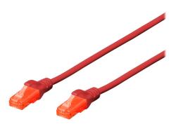DIGITUS CAT 6 U-UTP patch cable PVC AWG 26/7 length 0.5m color red | DK-1612-005/R