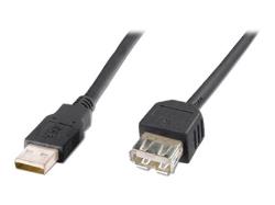DIGITUS USB extension cable type A M/F 1.8m USB 2.0 suitable bl | AK-300200-018-S