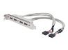 ASSMANN USB Slot Bracket cable 4x type A-2x10pin IDC F/F 0.25m USB 2.0 compatibel be