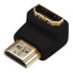 ASSMANN HDMI adapter type A 90deg angled M/F Ultra HD 60p bl gold | AK-330502-000-S