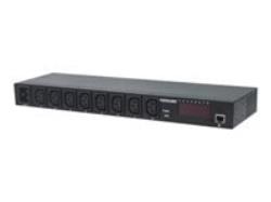 INTELLINET 19inch Intelligent PDU 8-Port 19inch Rackmountable Monitors Power Temperature and Humidity | 163682
