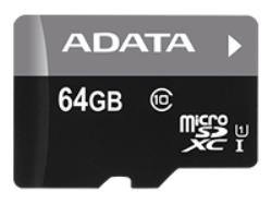 ADATA 64GB Micro SDXC V10 85MB/s + adapter | AUSDX64GUICL10A1-RA1