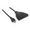 MANHATTAN 4K 3-Port HDMI Switch 4K60Hz USB Powered Integrated Cable Black