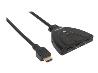 MANHATTAN 4K 3-Port HDMI Switch 4K60Hz USB Powered Integrated Cable Black