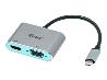 I-TEC USB-C to HDMI and VGA Metal Adapter 1x HDMI 4K 30 Hz 1x VGA 1080p 60Hz compatible with Thunderbolt 3