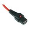 ASM IEC-PC1387 Power Cable, Male C14 plug, H05VV-F 3 X 1.00mm2 to C13 IEC LOCK 3m red