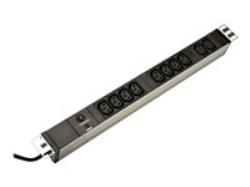 ASM A-19-STRIP-6-IMP PDU strip 19 RACK, 10xC13, 2.0m cable with C14, overload protection, aluminium