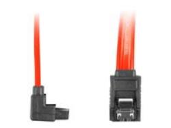 LANBERG CA-SASA-13CC-0050-R cable SATA DATA II 3GB/S F/F 50cm METAL CLIPS ANGLED RED