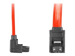 LANBERG CA-SASA-13CC-0100-R cable SATA DATA II 3GB/S F/F 100cm METAL CLIPS ANGLED RED