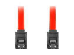 LANBERG CA-SASA-14CC-0030-R cable SATA DATA II 3GB/S F/F 30cm METAL CLIPS RED
