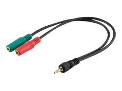MANHATTAN 352024 Manhattan Audio stereo cable / adapter 1 x jack 3.5mm 4-pin to 2 x jack 3.5mm