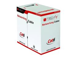 TECHLYPRO 022823 TechlyPro UTP Cat6 bulk cable 4x2 solid CCA 305m box gray