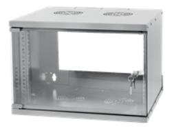 TECHLYPRO 022212 TechlyPro Wallmount cabinet ECO 19 6U/320 mm glass door assembled grey