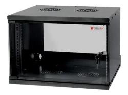 TECHLYPRO 023592 TechlyPro Wallmount cabinet ECO 19 6U/320 mm glass door assembled black