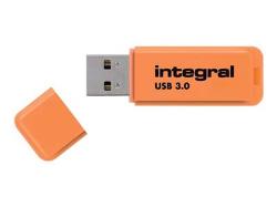 INTEGRAL INFD32GBNEONOR3.0 Integral Neon 32GB USB 3.0 Flash Drive 110/20 MB/s Orange
