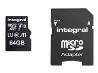 INTEGRAL INMSDX64G-100V10 Integral 64GB MICRO SDXC 100V10, Read 100MB/s  U1 V10 + ADAPTER