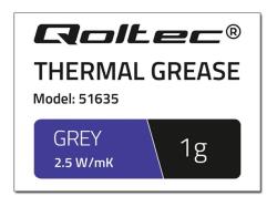 QOLTEC 51635 Qoltec Thermal paste 2.5 W/m-K 1g grey
