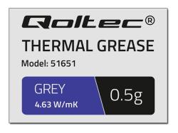 QOLTEC 51651 Thermal paste 4.63W/m-K 0,5g grey