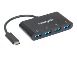 MANHATTAN 162746 Manhattan SuperSpeed USB-C 3.1 Gen1 to 4-ports USB-A 3.0 hub (3x USB-A)
