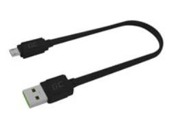 GREENCELL KABGC01 GCmatte Micro USB Cable Flat 25 cm with quick charging support