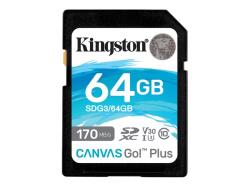 KINGSTON 64GB SDXC Canvas Go Plus 170R C10 UHS-I U3 V30 | SDG3/64GB