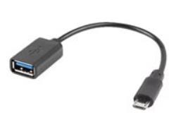 LANBERG adapter micro USB M USB-A F 2.0 0.15m OTG black | AD-OTG-UM-01