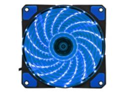 GEMBIRD PC case fan with 15 LEDs light 3+4P connector blue 120 x 120 x 25 mm | FAN-HURACAN-100B