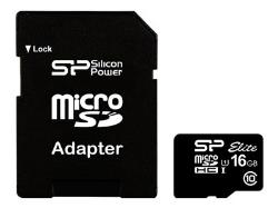 SILICON POWER memory card Micro SDHC 16GB Class 10 + Adapter | SP016GBSTHBU1V10SP
