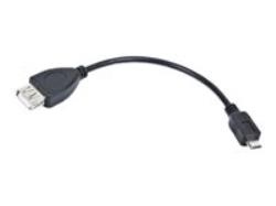 LANBERG usb micro-B M USB-A F 2.0 cable 0.15m OTG black | OEM-0006
