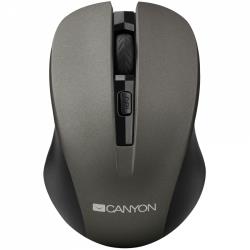 CANYON MW-1, 2.4GHz wireless optical mouse with 4 buttons, DPI 800/1200/1600, Gray, 103.5*69.5*35mm, 0.06kg | CNE-CMSW1G