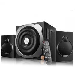 F&D A521X 2.1 Multimedia Speakers, 52W RMS (16Wx2+20W), 2x4'' Satellites + 6.5'' Subwoofer, BT 4.0/AUX/USB/FM/Remote Control/Wooden/Black