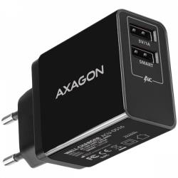 Axagon Dual wall charger <240V / 2x port 5V-2.2A + 5V-1A. 16W total power. | ACU-DS16