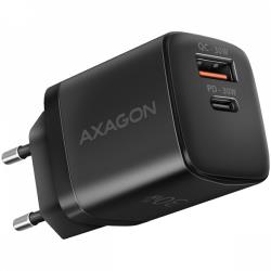 Axagon Sil wallcharger 2x port (USB-A + USB-C), PD3.0/QC4+/PPS/AFC/Apple. 30W total power. | ACU-PQ30