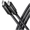 Axagon Data and charging USB 480Mbps cable length 1.5 m. PD 240W, 5A. Black braided.