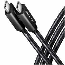 Axagon Data and charging USB 480Mbps cable length 2 m. PD 240W, 5A. Black braided. | BUCM2-CM20AB