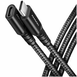 Extension USB 20Gbps cable length 0.5 m. PD 240W, 5A, 8K HD video. Black braided. | BUCM32-CF05AB
