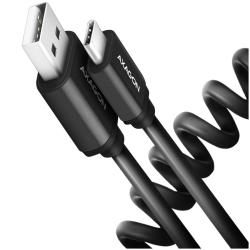 Axagon Data and charging USB 2.0 cable lengh 0.6m. 3A. Black twisted. | BUCM-AM10TB