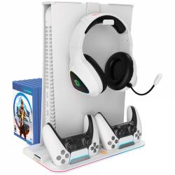 CANYON CS-5, PS5 Charger stand, with RGB light, 315*185*28mm, with 23CM+0.5cm cable, 475±10g, White | CND-CSPS5W