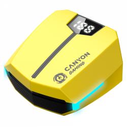 CANYON GTWS-2, Gaming True Wireless Headset, BT 5.3 stereo, 45ms low latency, 37.5 hours, USB-C, 0.046kg, yellow | CND-GTWS2Y
