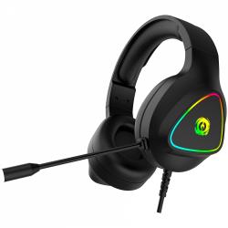CANYON Shadder GH-6, RGB gaming headset with Microphone, Microphone frequency response: 20HZ~20KHZ, ABS+ PU leather, USB*1*3.5MM jack plug, 2.0M PVC cable, weight: 300g, Black | CND-SGHS6B