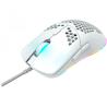CANYON Puncher GM-11, Gaming Mouse with 7 programmable buttons, Pixart 3519 optical sensor, 4 levels of DPI and up to 4200, 5 million times key life, 1.65m Ultraweave cable, UPE feet and colorful RGB lights, White, size:128.5x67x37.5mm, 105g