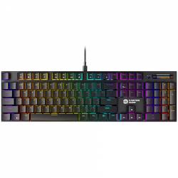 CANYON Cometstrike GK-55, 104keys Mechanical keyboard, 50million times life, GTMX red switch, RGB backlight, 18 modes, 1.8m PVC cable, metal material + ABS, RU layout, size: 436*126*26.6mm, weight:820g, black | CND-SKB55-RU