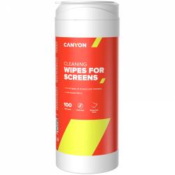 CANYON CCL11, Screen Cleaning Wipes, Wet cleaning wipes made of non-woven fabric, with antistatic and disinfectant effects, 100 wipes, 80x80x185mm, 0.258kg | CNE-CCL11
