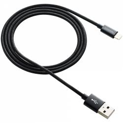 CANYON CFI-3, Lightning USB Cable for Apple, braided, metallic shell, cable length 1m, Black, 14.9*6.8*1000mm, 0.02kg | CNE-CFI3B